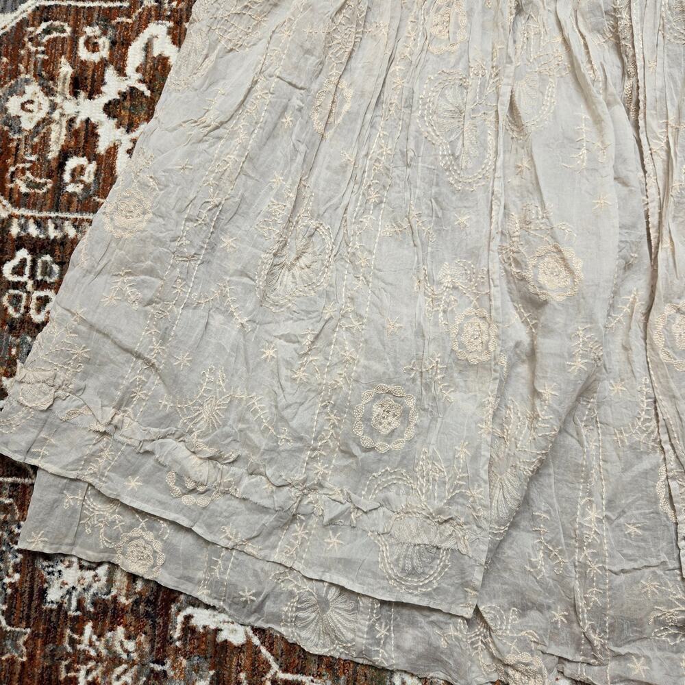 Ewa I Walla Embroidered Lace Up Layered Dress Cotton Beige - Picture 4 of 10